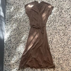 90s shimmer thread wrap dress